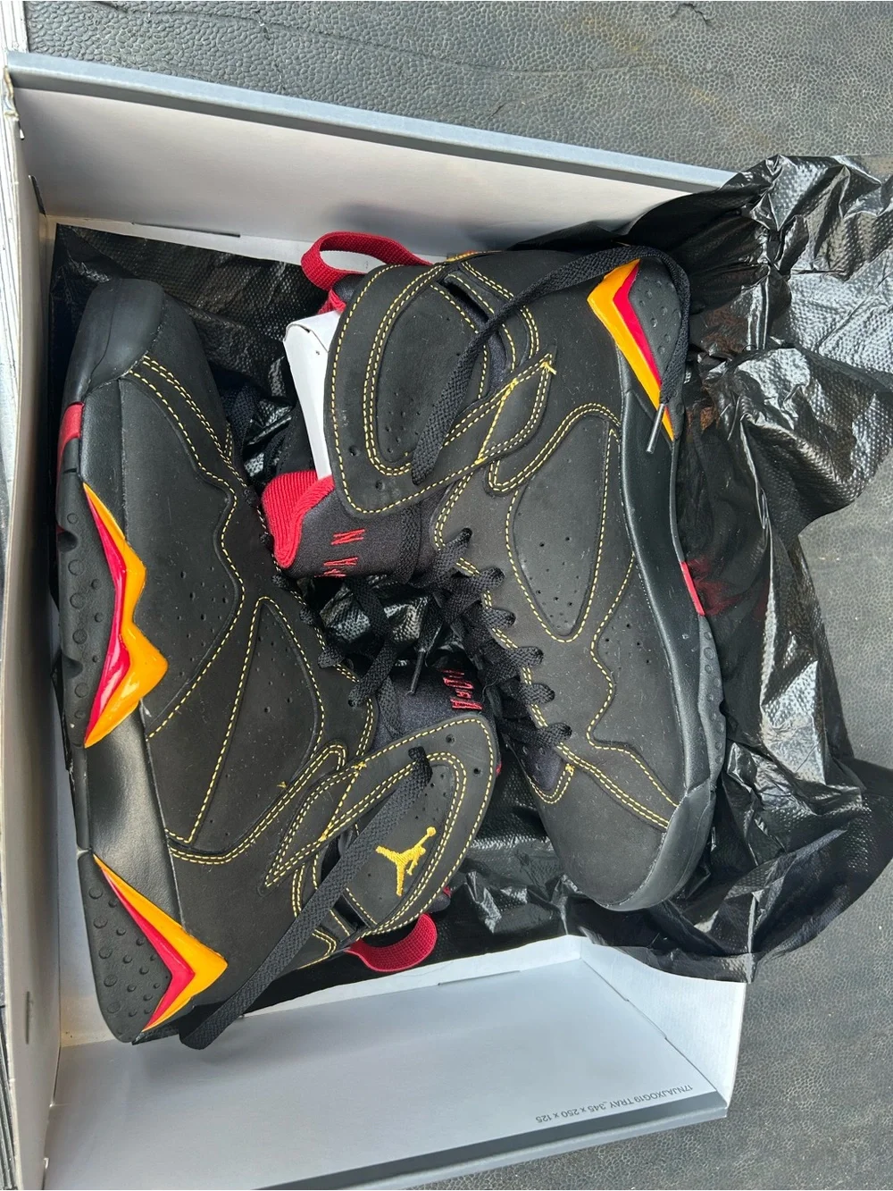 Jordan Retro Black Red Yellow Basketball Sneakers